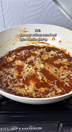 Calderetang corned beef easy Filipino dish