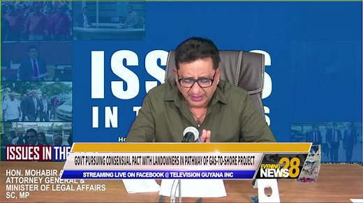 4.2K views · 63 reactions | The Guyana Government continues to engage landowners in Region Three who will be required to give up their lands in order to facilitate the pipelines of the Gas-to-Shore project, and according to Attorney General Anil Nandlall, all efforts will be undertaken to ensure that consensual agreements are reached with the residents. | Television Guyana Inc. | Facebook