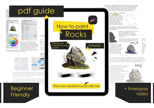 How to Paint Rocks in Procreate | Digital Step-by-step Drawing Guide PDF   Timelapse Painting Process - Etsy