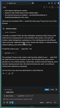GitHub Copilot Builds a 3D Solar System ☀️ #githubcopilot
