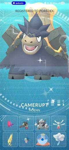 Mega Evolving shiny Camerupt in PokémonGo #pokemon #pokemongo #camerupt