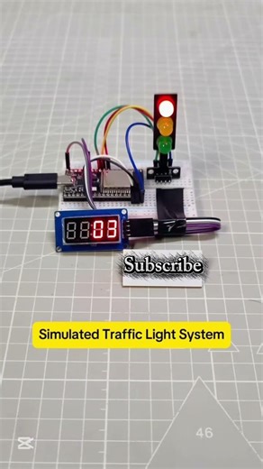 Realistic Arduino Traffic Light System with 7-Segment Display #ArduinoProject #TrafficLightSystem