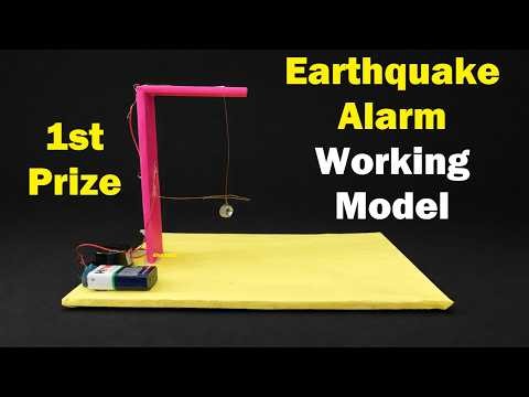 earthquake alarm working model - with buzzer - disaster management - science project | DIY pandit