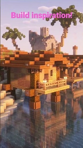 Stilted Minecraft Fishing Hut (build inspiration) tutorial in description!