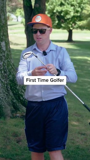 Collared shirt and shorts ✅ First time golfer be like… #golf #comedy | golf