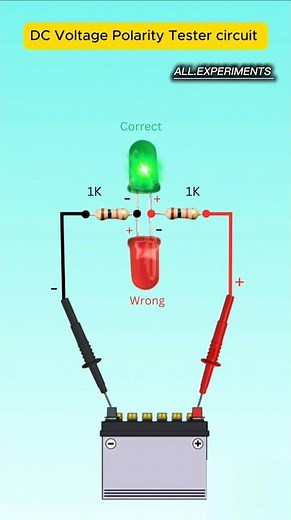 Simple Dual LED Polarity Tester #Shorts