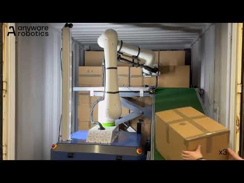 Anyware Robotics new Pixmo unloading with addon conveyor