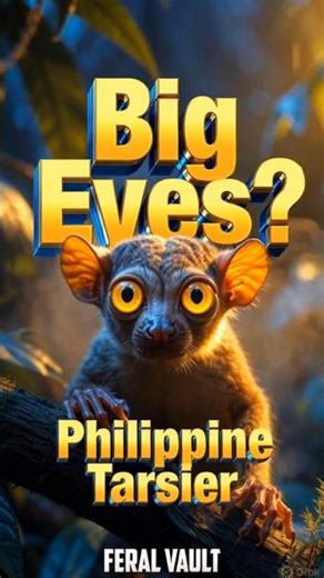 Philippine Tarsier || The Big-Eyed Night Watcher! 👀🌙#shorts #animalfacts #feralvault