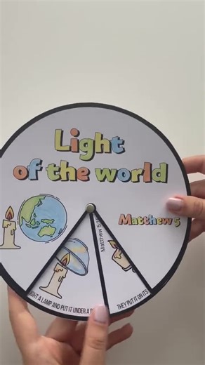 Printable Light of the World Craft for Kids - Coloring Spinner Wheel, Sunday School & Homeschool Bible Lesson Activity - Etsy