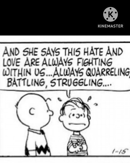 Peanuts Comic Strip: Linus Van Pelt shouts PEACE!