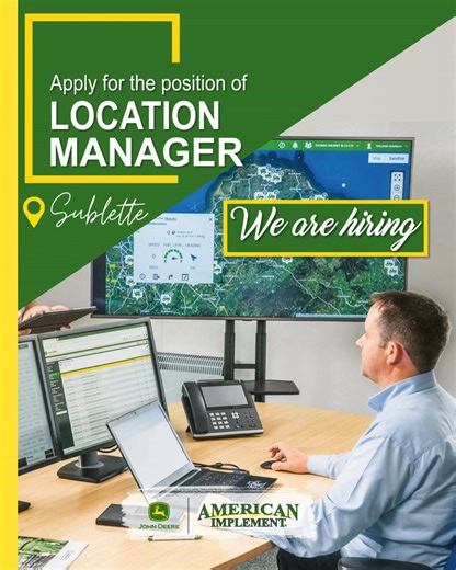 🌟 WE’RE HIRING: LOCATION MANAGER – SUBLETTE, KS! 🌟 Join a high‑performing team at our 4.9‑star American Implement dealership in Sublette, Kansas! If you’re a strong leader with a passion for agriculture, this is your chance to step into a key role with a company that invests in its people. What You’ll Do: Lead the Sublette location to achieve business goals, support a talented team, deliver exceptional customer service, and drive profitable growth. You’ll manage people, resources, and operatio