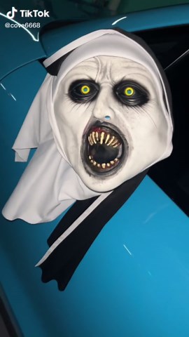 Frightening Nun Costume Mask for Halloween Parties