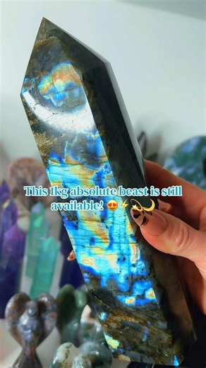 1 WHOLE kilo of pure flash labradorite 😮‍🔥✨ this one is unreal and only £75 #labradorite #crystals #crystaltok #flash #fyp