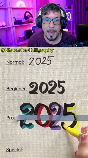 How to write 2025 in several WAYS 🤔 #shorts #lettering @NhuanDaoCalligraphy