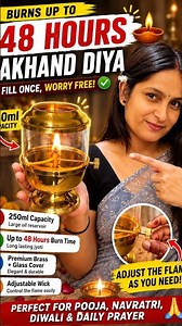 48 Hours Tak Jalne Wala Akhand Diya 🔥🪔 | 250ml Adjustable Akhand Deep #navratrispecial