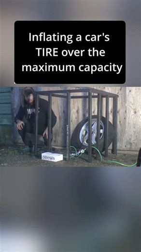 Over inflating car tire until it explodes