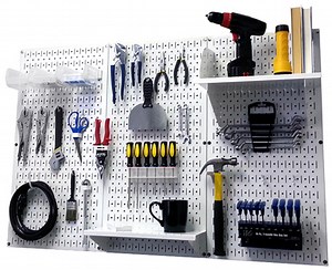 4ft Metal Pegboard Premium Tool Storage Kit - White Toolboard with Hooks
