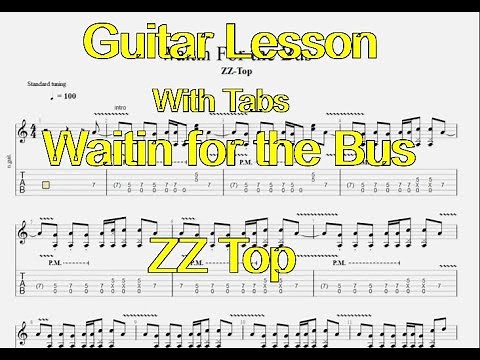 Waitin for the Bus - ZZ Top - Guitar Lesson with tabs