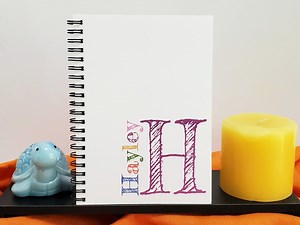 Personalized Notebook, COLORED Name & Monogram Journal, Staff Gifts, Kids Custom Notebook, Personalized Monogram Notebook With Name - Etsy