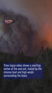 California’s fierce Park Fire has created a rare and dangerous fire tornado. The fire has already consumed 50 sq km and is only 3% contained. Time-lapse video shows a swirling vortex of fire and ash, fueled by intense heat and high winds surrounding the blaze. #california #us #wildfires #tornado | CGTNEurope