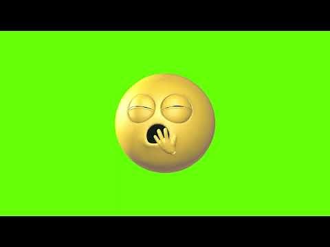 3D Tired & Yawning Face Emoji Loop Green Screen Animation | Royalty-Free