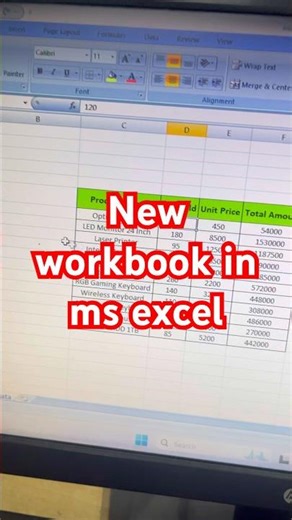 Shortcut to open new workbook in ms excel 🔥 😳