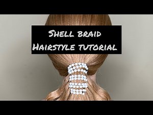 Shell braid hairstyles with open curls .