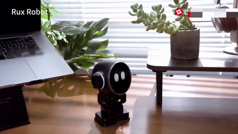 Rux AI Desktop Robot,Voice Dialogue Remote Monitoring Artificial Intelligence Companion Toy A55 Central Processor Built-in 4GB RAM/32GB ROM