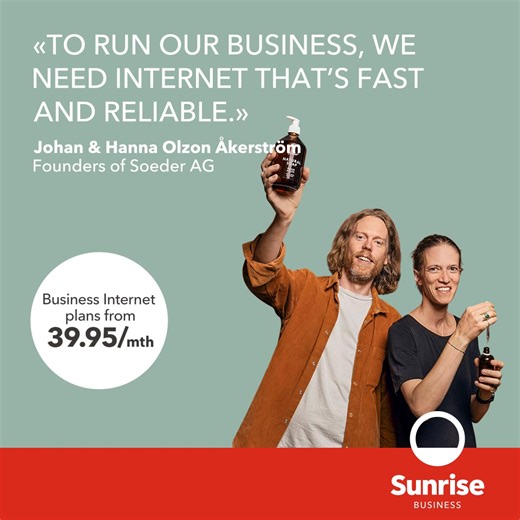 Work now with the fastest and most reliable internet (Connect Test Broadband 10/2024) and save. | Sunrise.ch | Facebook