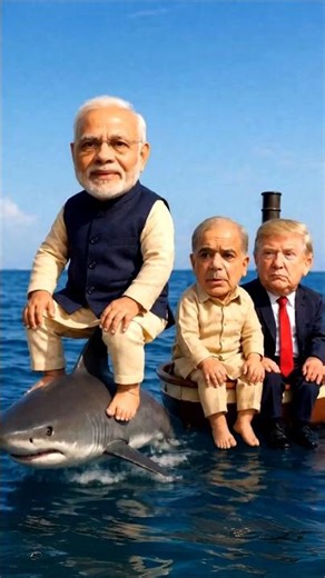 🤣 Modi vs Trump & Shahbaz | Shark Ride Comedy Show 🔥#funny #trending #shorts #viral #comedy