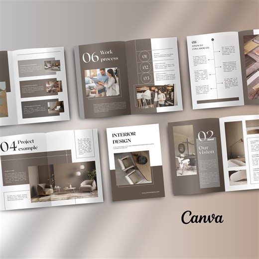Luxury Company Profile Template: Editable Canva Design | 18-page Printable Bi-fold Brochure (A4 & US Letter) - Etsy