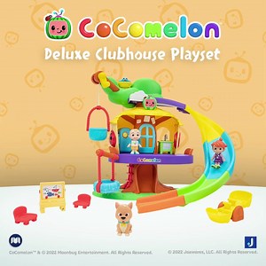 The must-have holiday gift for your CoComelon fan.🎁 The Clubhouse Playset comes with a 2-story slide, basket to ride & more! | CoComelon
