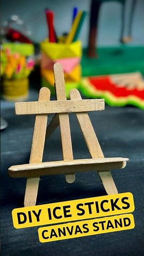 Make a Canvas Stand from Popsicle Sticks 🎨 | Simple DIY #shorts