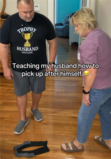 Teaching my husband how to pick up after himself