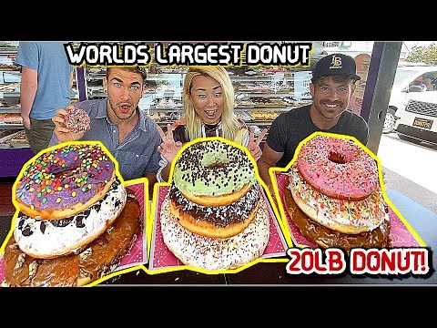 EATING THE WORLDS LARGEST DONUT!!! 20LBS!!! #RainaisCrazy ft. Joel Hansen
