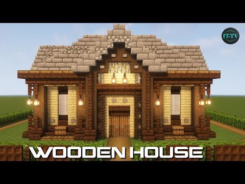 Building A SIMPLE WOODEN HOUSE In Minecraft - TUTORIAL