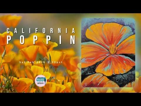 Paint Along: California Poppy | Step-by-Step Acrylic Painting LIVE