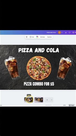 Animation Canva - Transition Effect - Pizza Marketing Menu #canvatutorial #canva