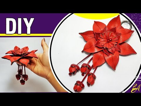 How to Make Leather Flower AS Keychain / DIY