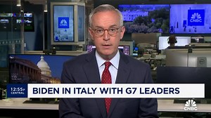 Biden meets with CEOs in Italy