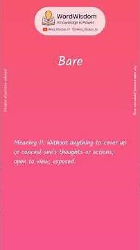 What does "Bare" mean? | English vocabulary shorts | #bare #wordwisdom