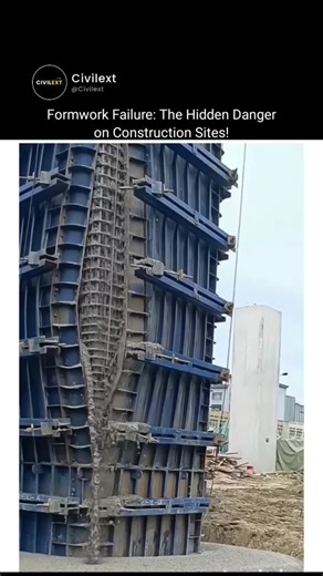 civilext on Instagram: "A moment of failure — but a lifetime of lessons. This real-life footage shows what can happen when formwork isn’t designed, braced, or inspected properly during concrete column casting. The result? Sudden collapse, worker danger, falling debris, and costly structural setbacks. Whether you're an engineer, site supervisor, or construction enthusiast, this is a must-watch for understanding why safety is not optional on-site. 👉 Follow @civilext_ for more real construction ca