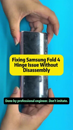 Fixing Samsung Fold 4 Hinge Issue Without Disassembly | Simple DIY Repair In this video, we tackle a common problem with the Samsung Fold 4 - where the phone won't fully open due to a stuck waterproof foam in the hinge. Watch as we demonstrate a simple, non-invasive method to fix this issue without disassembling the phone. If you're a foldable phone user, this is a must-see tutorial to keep your device functioning smoothly! Hashtags: #SamsungFold4 #TechRepair #DIYFix #FoldablePhone #HingeIssue #