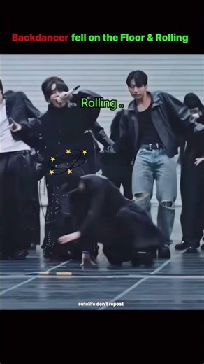 BTS back dancer fell on the floor and rolling