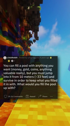💎⌚What did you fill the pool with?💎 #askreddit #reddit #money #gold #minecraft