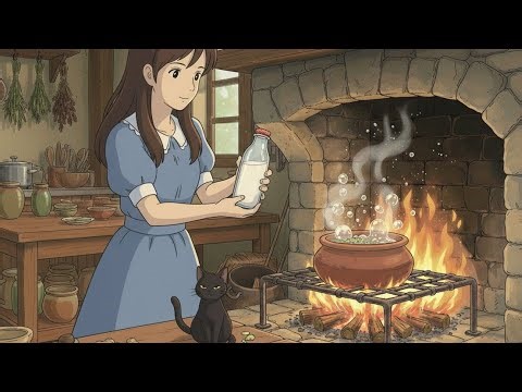 Rainy Day in Indian Village 🌧️ Crispy Pakora & Masala Chai | Cozy Ghibli Style ASMR