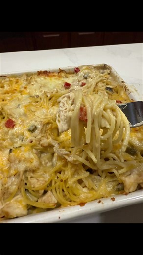 Leftover turkey idea… Chicken Spaghetti “my way” To save time use a rotisserie chicken or left over turkey. Great dish to feed a crowd! If you have a healthier version please tag me!! Chicken 1 lb spaghetti cooked to al dente 1 can cream of chicken 2 cans of cream of mushroom 1 red pepper 1 green pepper 1 onion Knorr chicken bullion 2 bay leaves Butter seasonings of choice 1 lb cheese of your choice (2 of the pictured) Boil chicken with seasoning and bay leaf. Once fully cooked, chop/ shred your