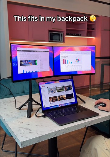 Portable 4K OLED Dual Screen Setup for Tech Enthusiasts
