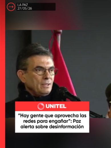 Durante el Consejo Económico y Social, el presidente Rodrigo Paz pidió a la población estar atenta a la desinformación que circula en redes sociales en medio de las semanas de conflicto. Señaló que hay personas que están aprovechando estas plataformas para engañar. 📲 Más información en Unitel.bo #Unitel #Bolivia #Política #RodrigoPaz #Bloqueos