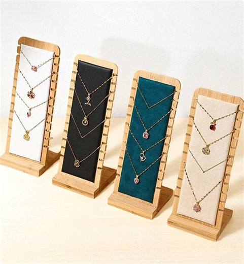 Bamboo Wood Necklace Display Stand, Detachable Jewelry Organizer - Etsy